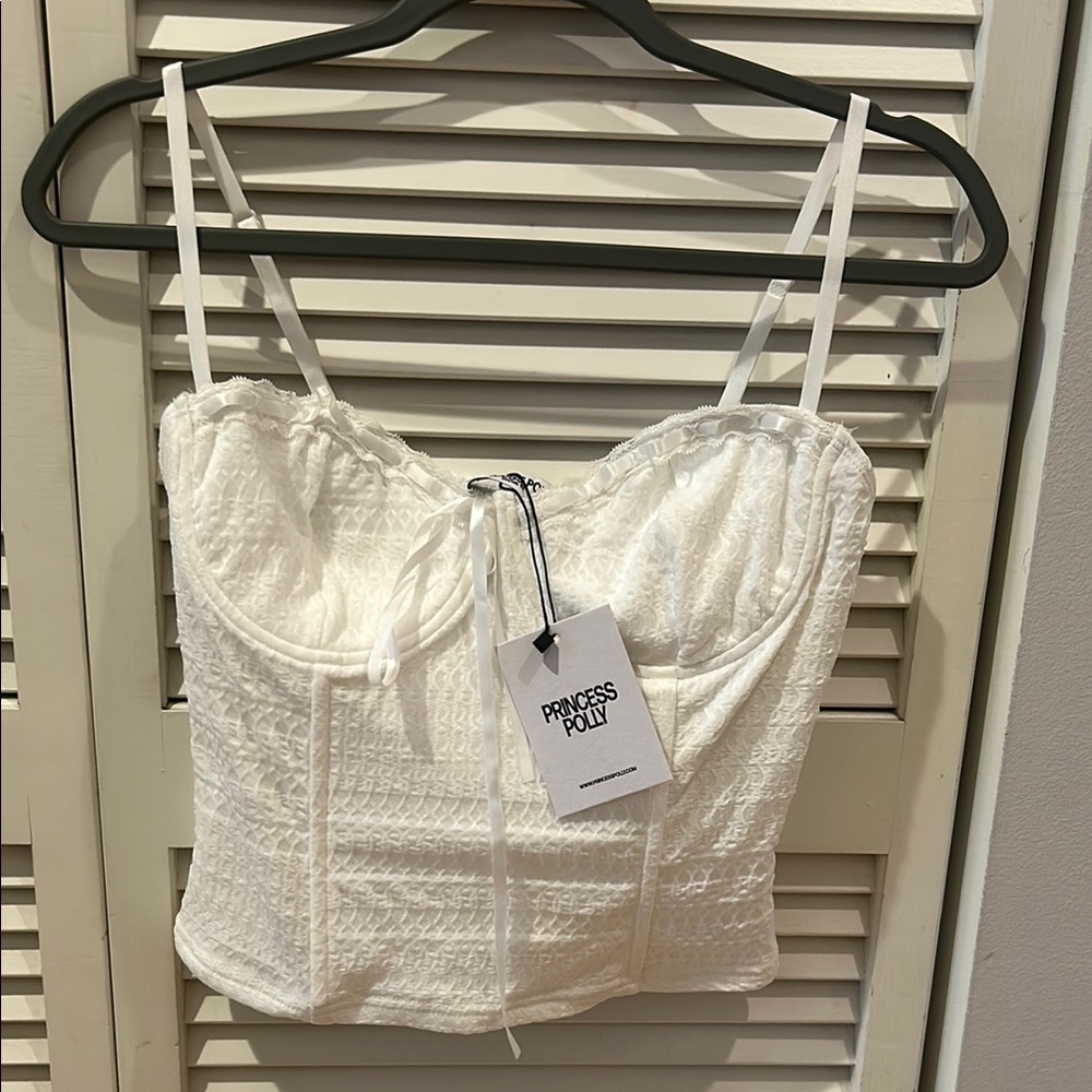 Princess Polly Ivory Textured Bustier